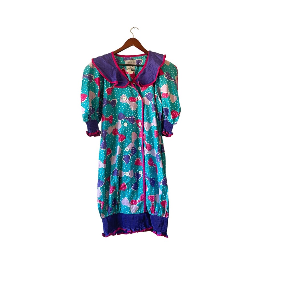Vintage 80s Maternity dress purple sailor collar maximalist clowncore whimsigoth
